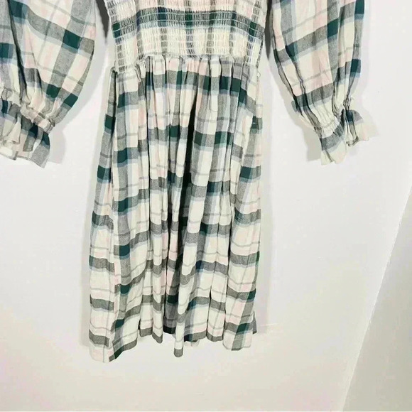 Madewell Lucie Elbow-Sleeve Smocked Mini Dress Plaid Size XS - Picture 6 of 11